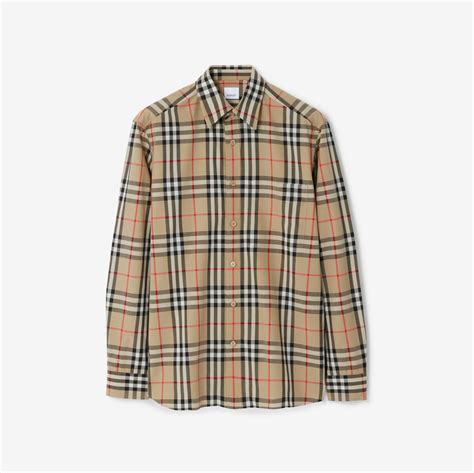 burberry 80040721|Check Cotton Shirt in Archive beige .